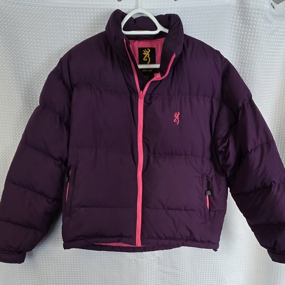 Browning Purple Down Puffer Jacket w/ Pink Accents Size M
